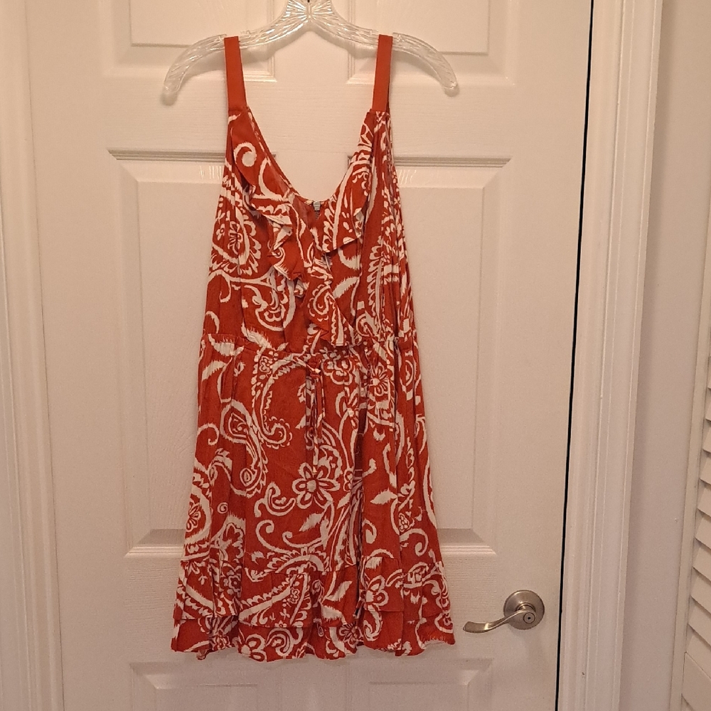 Elle Red and White Paisley Mini Dress